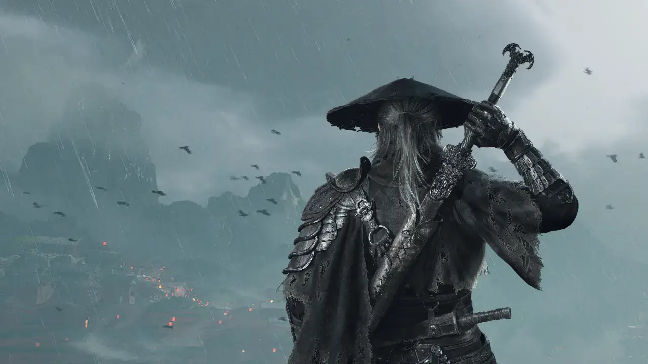 Phantom Blade Zero fast sword combat in courtyard